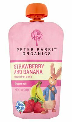 Peter Rabbit Organics Strawberry and Banana  4 oz Squeeze Pouch, (Pack of 10)