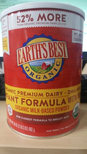 Earth's Best Organic Infant Formula With Iron Powder 35 oz Exp 9/28/2020
