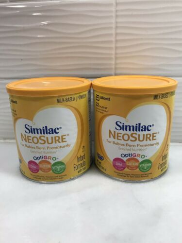 Lot Of 2 SIMILAC NEOSURE INFANT FORMULA WITH IRON FOR Premature Babies 13.1 OZ.