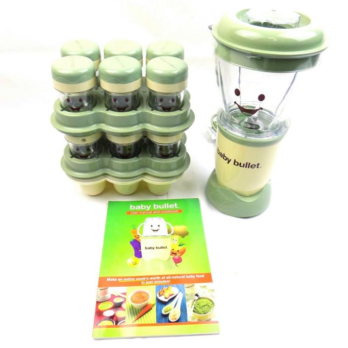 Magic Baby Bullet Food Blender System Batch Tray 12 Date Dial Storage Cups
