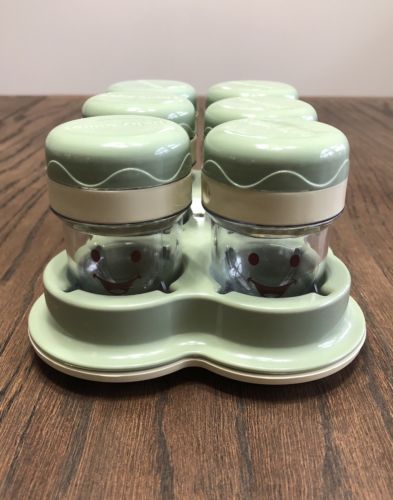 EUC 6 Baby Bullet Date Dial Cups w/ Lids And Food Storage Tray