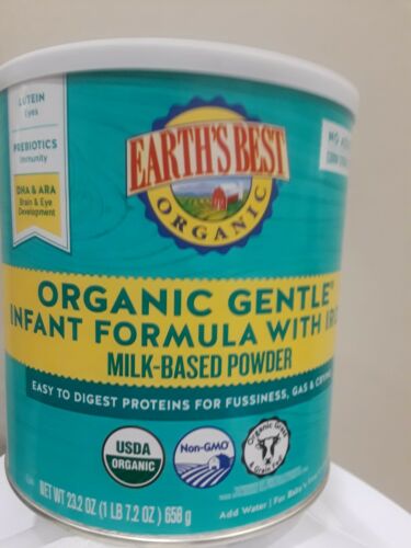 lot 4 Earth's Best Organic Gentle Infant Formula With Iron Milk-Based 23.2 oz