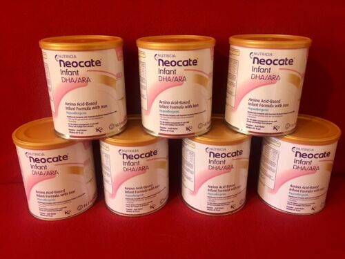 7 Cans Neocate Infant baby formula DHA ARA Hypoallergenic May 2019 14.1 Oz Lot