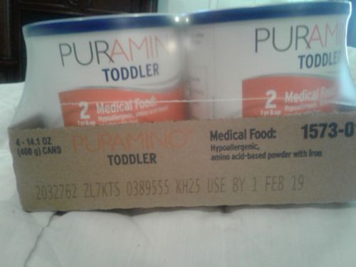 PurAmino Hypoallergenic TODDLER Formula ( 1), SEALED case of 4 cans each +1=5