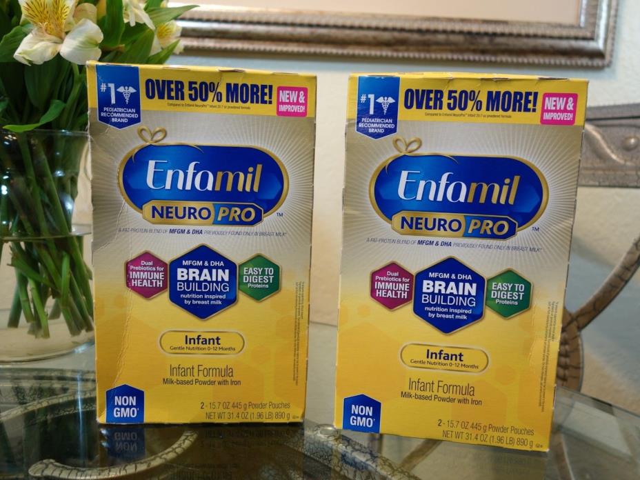 2 Enfamil Premium Neuro Pro Infant Baby Formula Box Powder 31.4Oz Refills Boxes