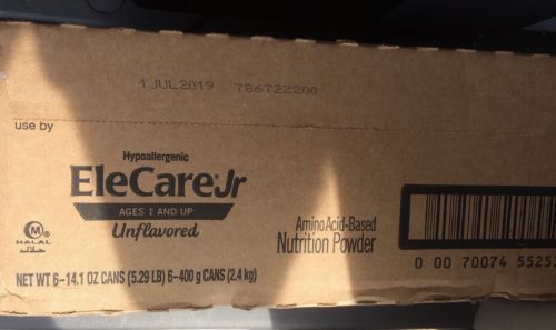 Sealed Case EleCare JR Unflavored 6 cans Powder Junior Formula 7/2019
