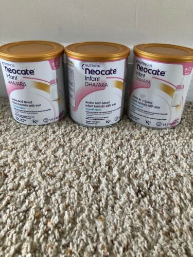 3 Sealed Cans Neocate Infant DHA/ARA Hypoallergenic Formula
