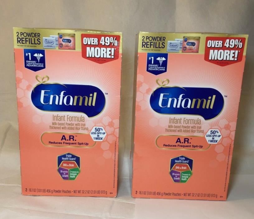 Enfamil Infant Formula A.R. reduces frequent spit-up - two 32.2 oz of Powder