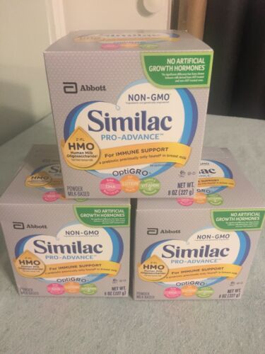 3-THREE Similac Pro-Advance Formula 8 oz HMO NON-GMO 10 Oct 2020 Optigro SEALED