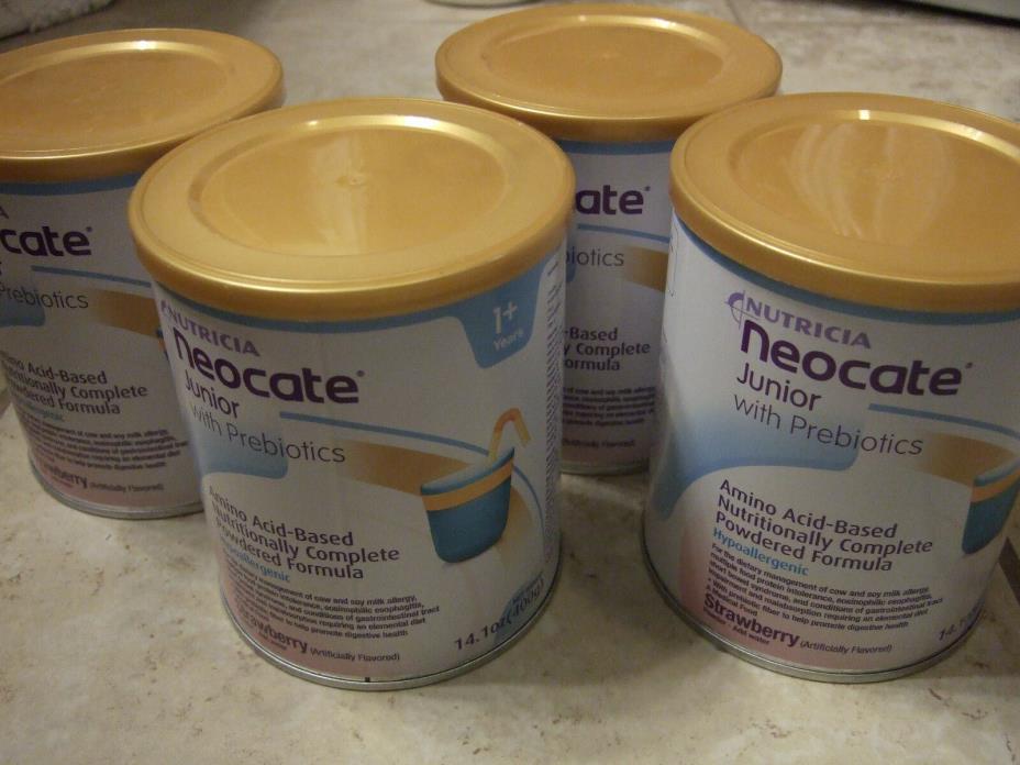 Baby Formula,nutricia Neocate Junior With Prebiotics, STRAWBERRY 4 CANS