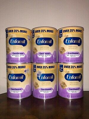 6 CANS BONUS SIZE 35% MORE ENFAMIL GENTLEASE 29.1 OZ POWDER