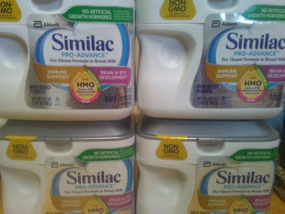 4x Similac Pro-Advance Non-GMO (HMO) Infant Formula 23.2 oz Tubs