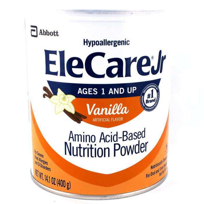 EleCare Jr Amino Acid-Based Nutrition Powder Vanilla Ages 1 and Up, Exp: 8/2019