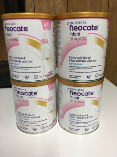 Case Of 4 Neocate Infant Formula DHA/ARA by Nutricia Brand New Exp 05/22/2019