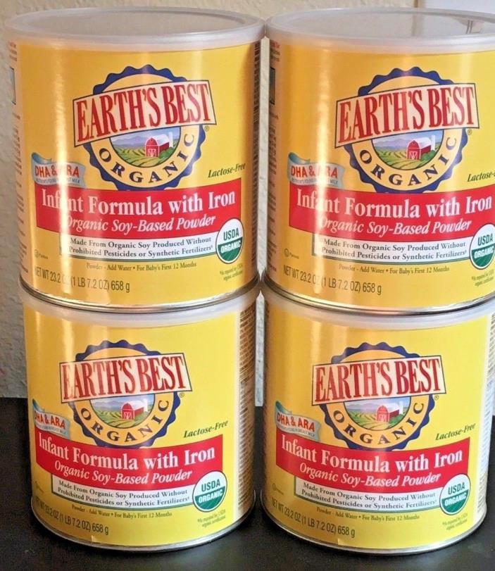 Earth's Best Organic Soy Infant Formula with Iron 23.2 Ounce (Pack of 4)