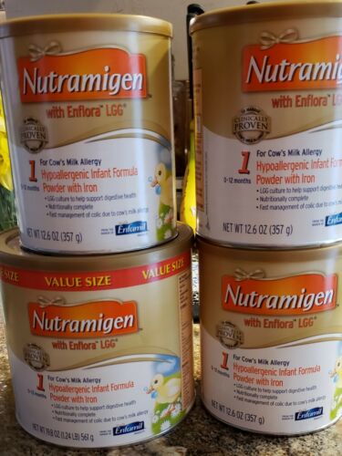 4 Brand New Sealed Nutramigen Baby Formula 1-19.8 oz Value Size & 3-12.6 oz cans