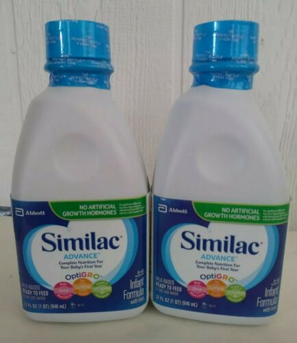 2 Bottles Similac Advance Infant Formula Optigro Ready Feed 1 Qt 32 oz Each