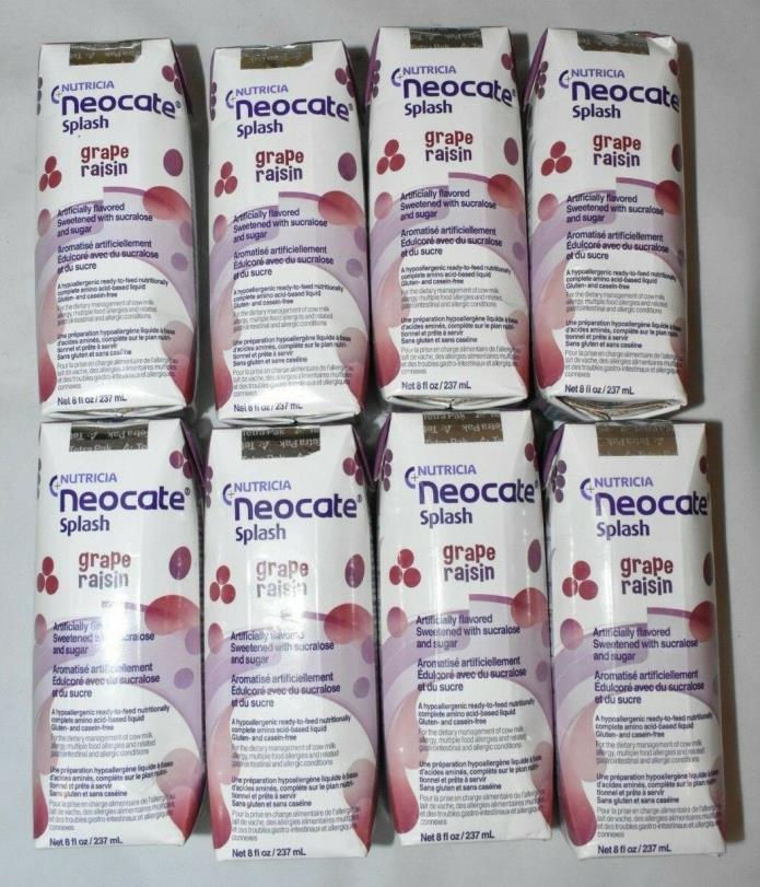 8 Neocate Splash Grape Raisin Juice Boxes hypoallergenic drink FREE PRIORITY