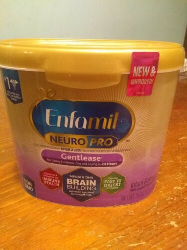 Enfamil NEURO PRO Gentlease Non-GMO infant formula 4 (20 oz each) tubs.