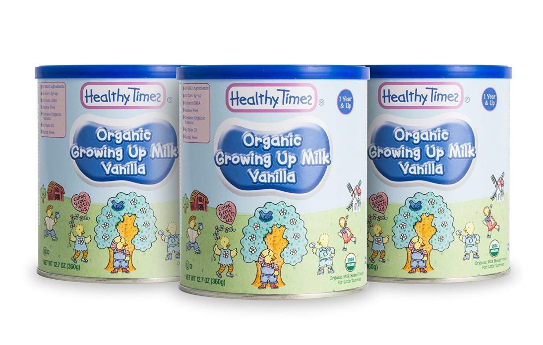 Healthy Times Organic Toddler Milk Formula, Vanilla Flavor 12.7 Ounce 3 Can Pack