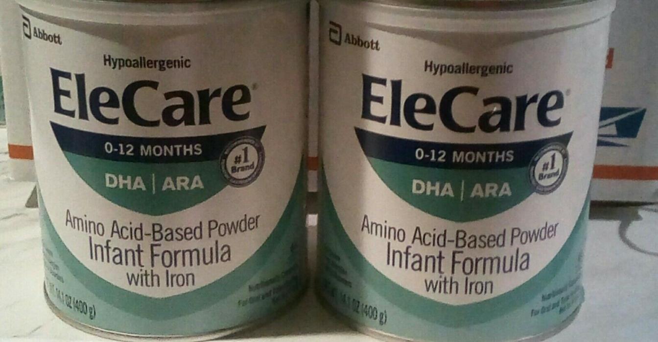2 cans Elecare 0-12 month baby formula infant formula hypoallergenic DHA/ARA