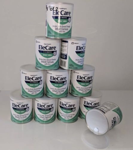11 Cans Of EleCare Infant Formula Hypoallergenic Powder - 14.1 Oz