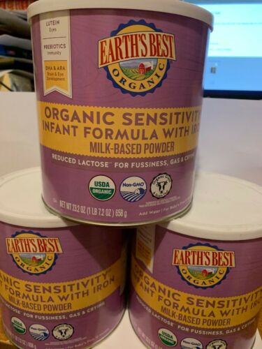 Earth's Best Organic Low Lactose Sensitivity Infant Formula w/ Iron Omega 3PK