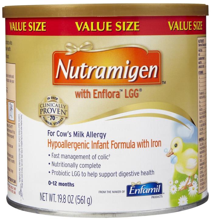 2 large value size 19.8 oz cans Enfamil Nutramigen powdered baby infant formula