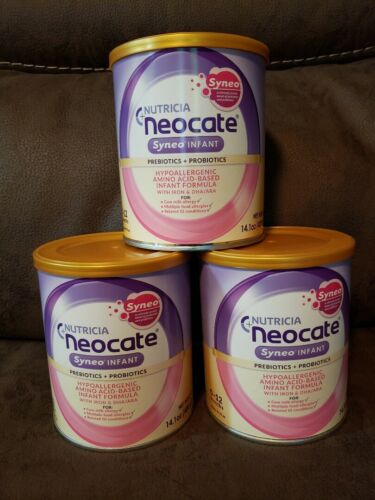 3 Brand New Sealed Nutricia Neocate Syneo Infant Formula 14.1oz Cans