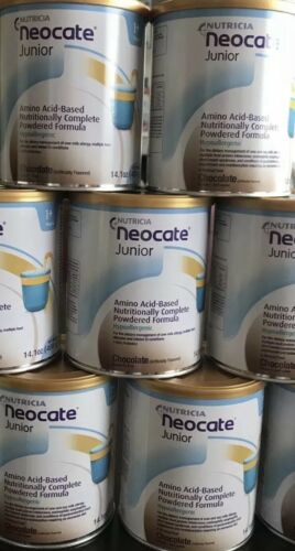4 Cans Of Nutricia Neocate Junior Jr Chocolate Formula 14.1oz FREE SHIPPING