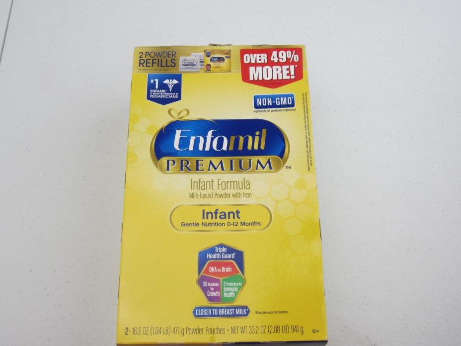 Enfamil PREMIUM Non-GMO Infant Formula Powder Refill Box 33.2oz EXP (02/01/2019)