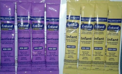 Enfamil NeuroPro Non GMO Formula Infant Gentlease Single Serve Packets Lot of 8