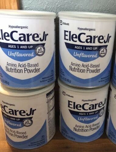 EleCare Jr Junior Unflavored Hypoallergenic Formula 4 Cans 14.1oz a Can