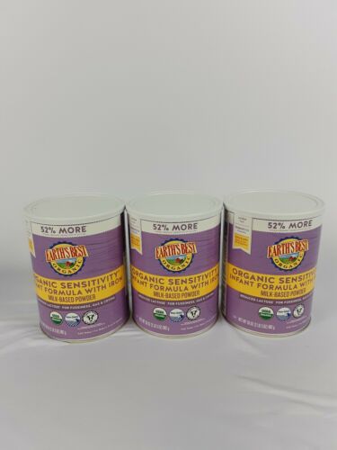 Earth's Best Organic Infant Formula Sensitivity With Iron 3 cans 35 ozFREE SHIP