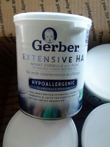 (7) 14.1 oz Cans Gerber Extensive HA Infant Formula Iron Hypoallergenic Powder