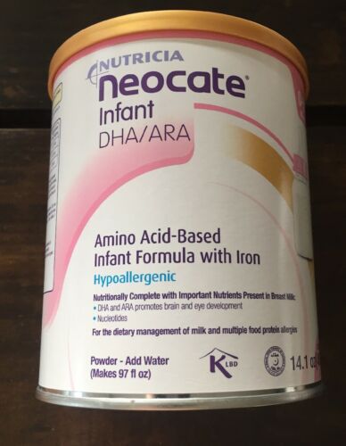 Infant Neocate Baby Formula Nutricia DHA/ARA Powder 14.1 oz Exp 8/2019 0-12 Mo