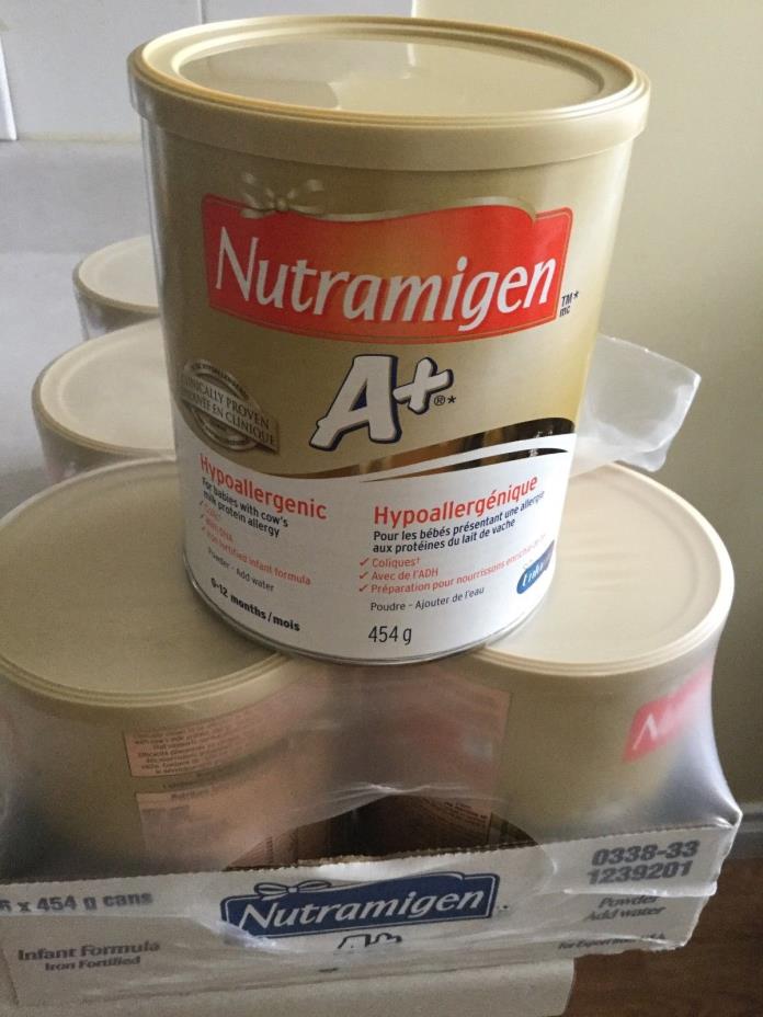 Nutramigen  A +  Hypoallergenic Infant Formula 16 oz x 6 Cans NEW 454 gram