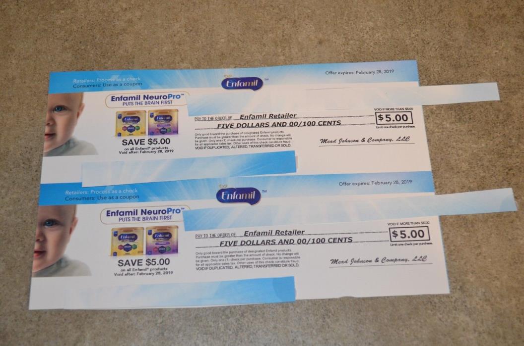 Enfamil Coupons $10 Expires on 2-28-2019