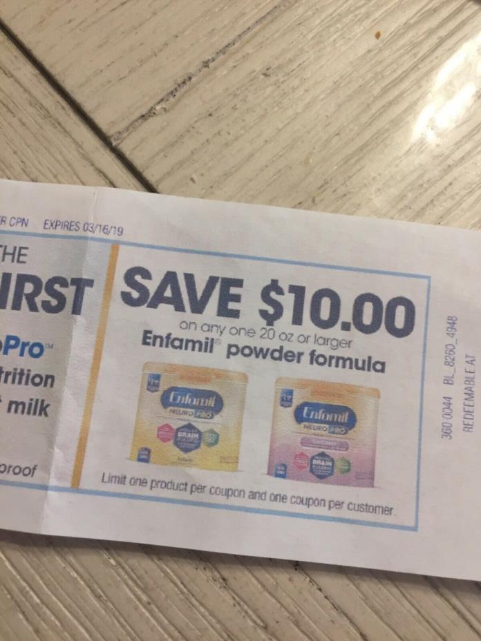 $10 enfamil  coupon for price chopper