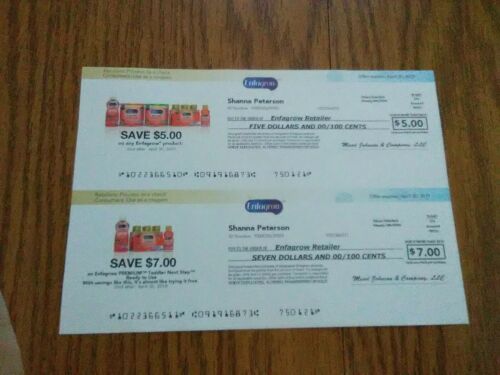 Enfagrow Coupons Checks $12 Value Exp. 4/30/19