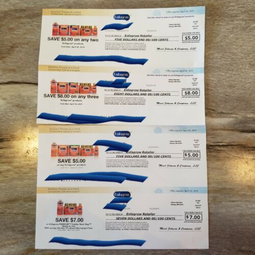 Enfamil Enfagrow Coupon Checks $25 Value Expire April 30, 2019