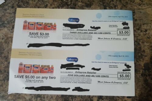 Enfamil Enfagrow Premium Toddler $8 Coupons/checks. exp 4/30/19