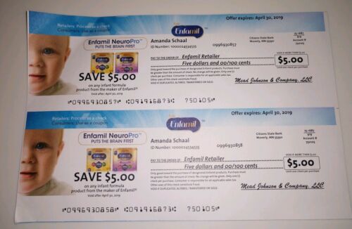 Enfamil Baby Formula Coupon Checks Worth $10 (2 Coupons)- Not Expired