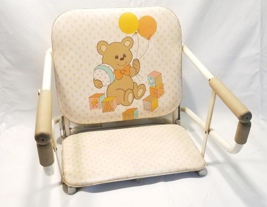 Vintage Graco Tot-Loc Chair No-Slip Child Seat, High Chair Booster, Teddy Bear
