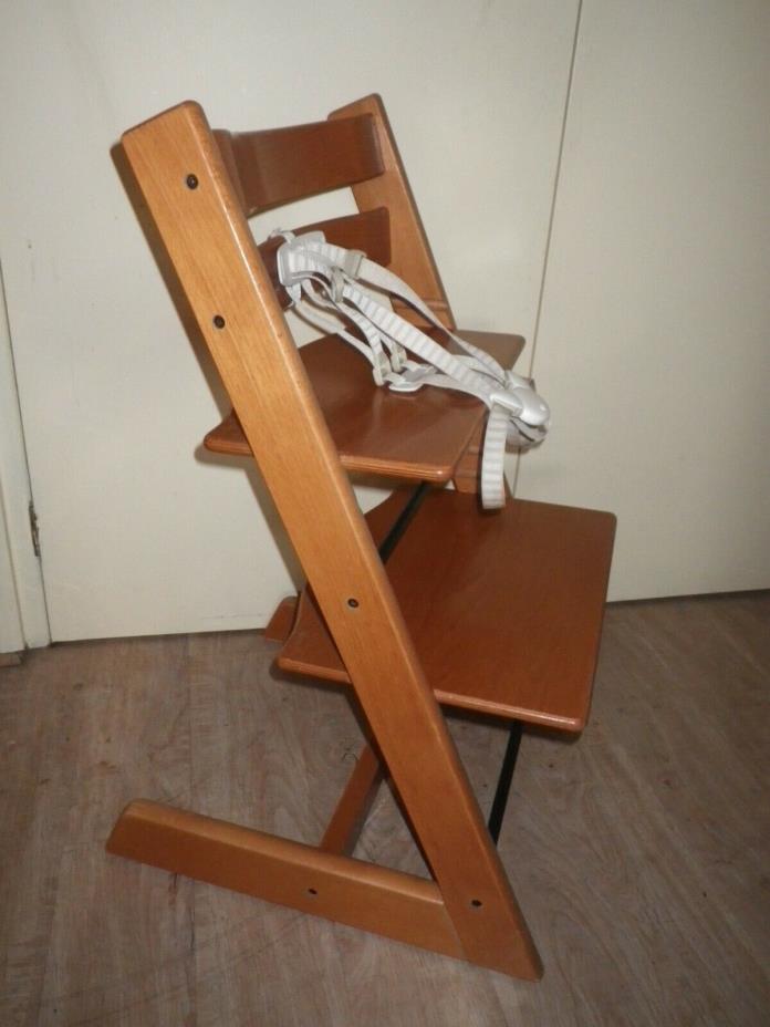 Stokke Tripp Trapp Solid Wood Adjustable High Chair Oak Finish Pick-up Only