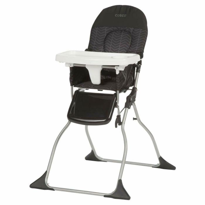 Compactable Cosco Simple Fold High Chair with Adjustable Tray