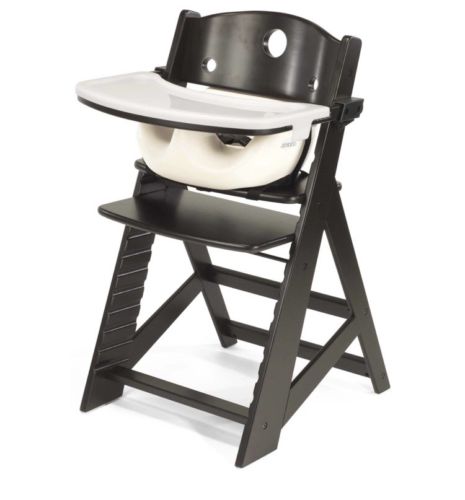 Keekaroo Height Right High Chair Espresso with Vanilla Infant Insert and Tray,