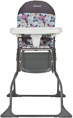 High Chair Baby Elephant Puzzle Fold Flat Adjustable Tray Compact Feeding Seat