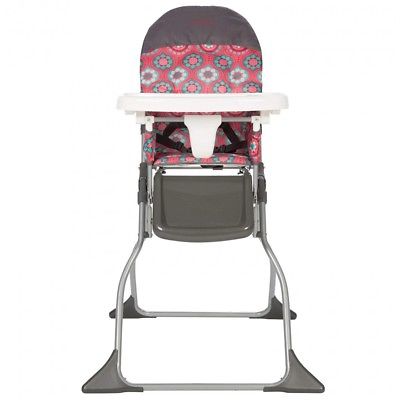 High Chair Simple Fold Posey Pop Easy Wipe Seat Compact With 3-Point Harness New