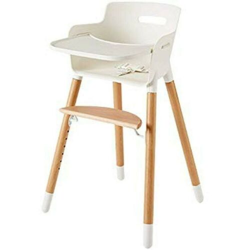 Wooden High Chair For Babies And Toddlers - With Harness, Removable Tray, And
